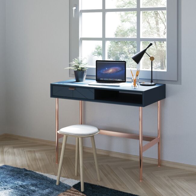Chevron-patterned Adele Compact Desk for the Home Office
