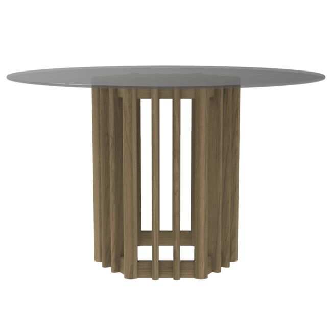 Japandi Inspired Eiko Round Dining Table with a Glass Top