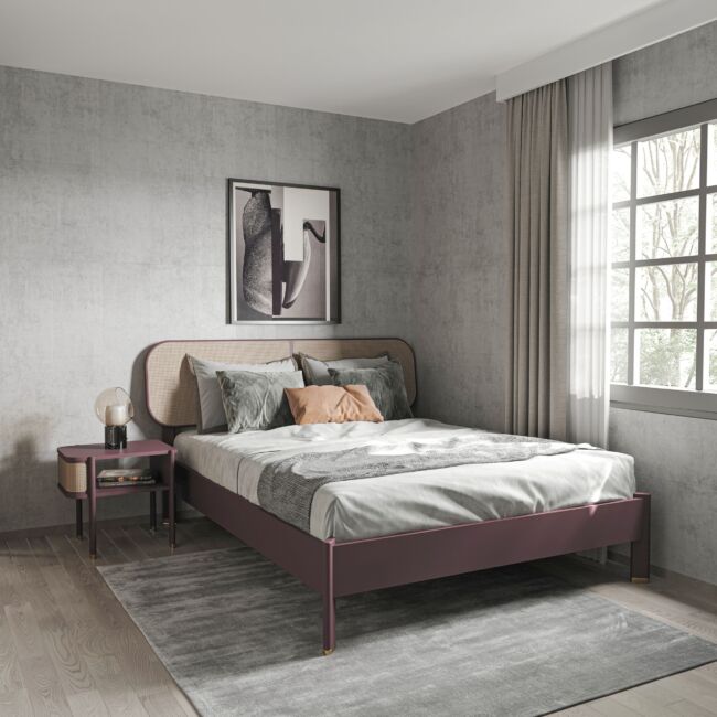 bed and bedside table