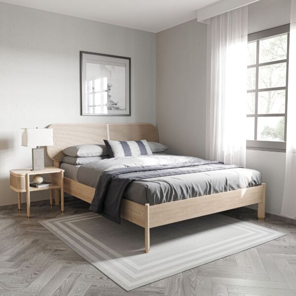 bed and side table