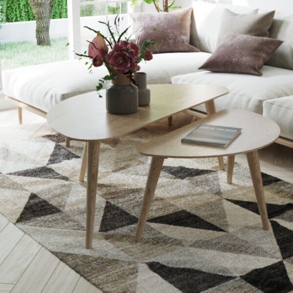 nasting table half moon shape