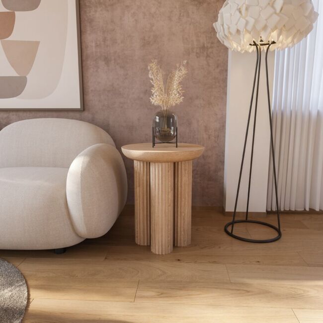 natural side table